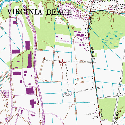 Topographic Map of London Bridge Post Office, VA