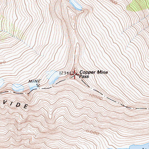 Topographic Map of Copper Mine Pass, CA