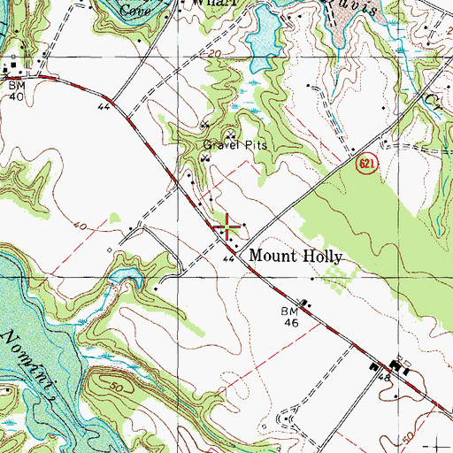 Topographic Map of Mount Holly Post Office, VA