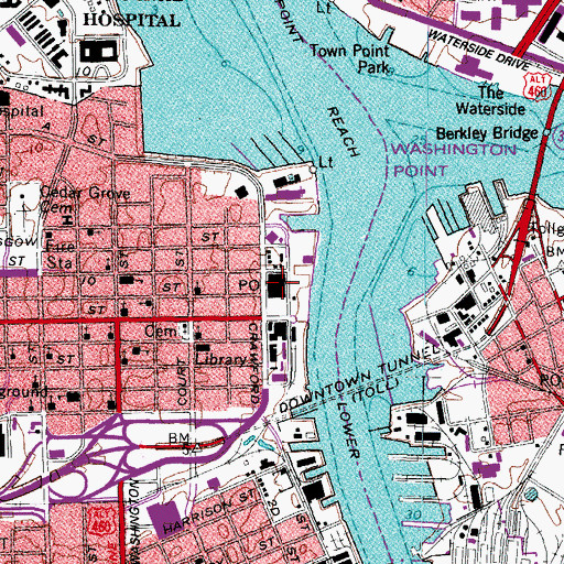 Topographic Map of Portside Post Office, VA