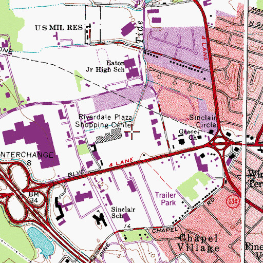 Topographic Map of Riverdale Post Office, VA
