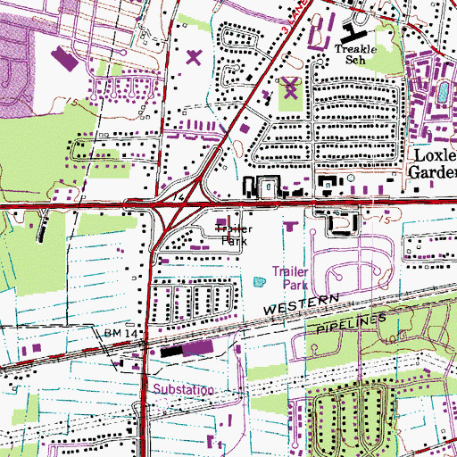 Topographic Map of Admiralty Mobile Home Court, VA