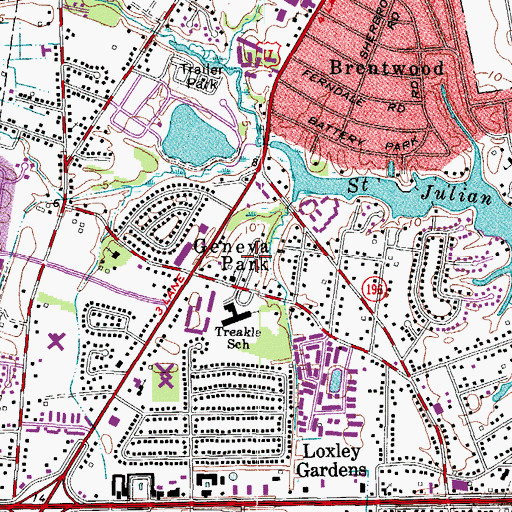 Topographic Map of Barnes Trailer Park, VA