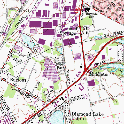 Topographic Map of Colonial Run Mobile Home Park, VA