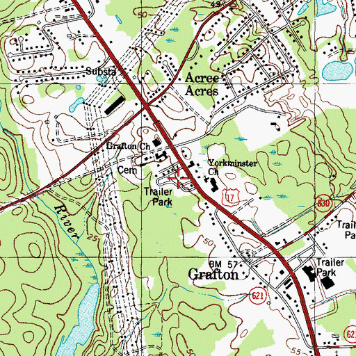 Topographic Map of Colonial Trailer Court, VA