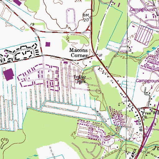 Topographic Map of Derby Run Mobile Home Park, VA