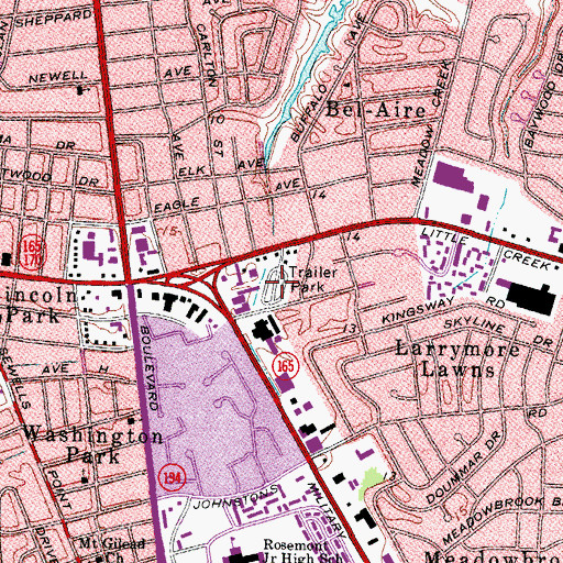 Topographic Map of Hogshires Trailer Court, VA