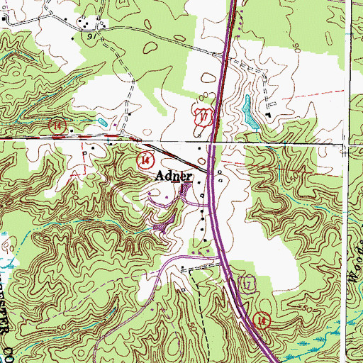 Topographic Map of Laurelwoods Estates Mobile Home Park, VA
