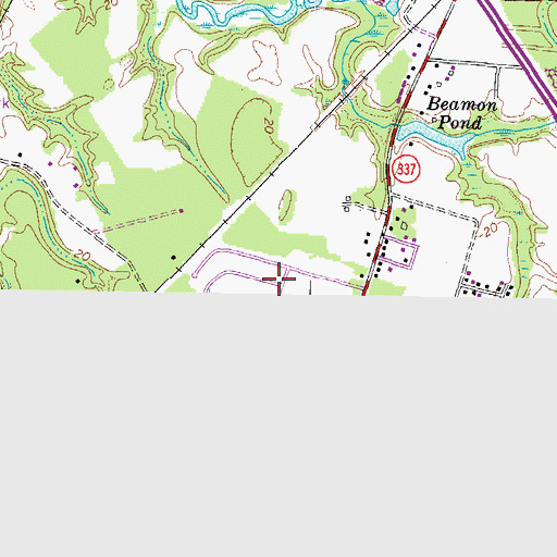 Topographic Map of Magnolia Lakes Mobile Home Park, VA