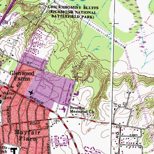 Topographic Map of Abundant Life Church of Christ, VA