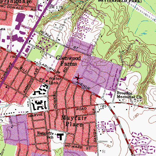 Topographic Map of Aldersgate United Methodist Church, VA