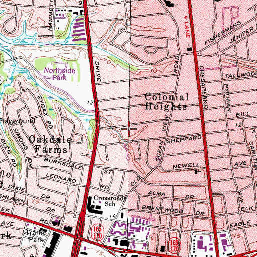 Topographic Map of Anointed Word Ministries Church, VA
