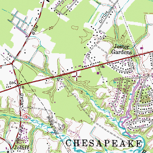 Topographic Map of Believers Church, VA