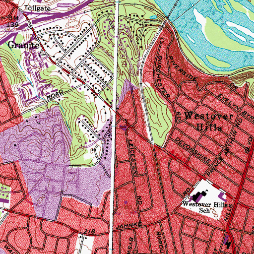 Topographic Map of Bethany Christian Church Disciples of Christ, VA