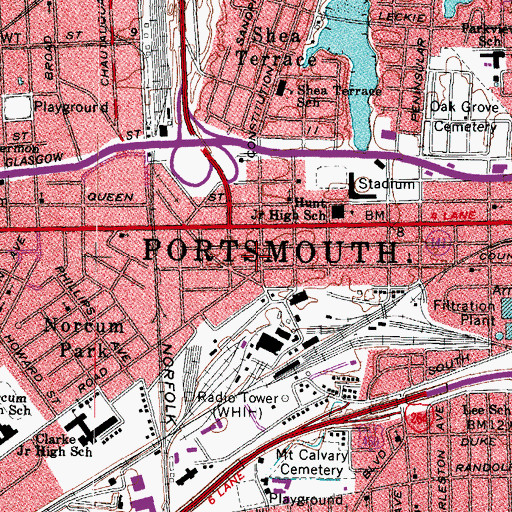 Topographic Map of Bethel Temple Church, VA