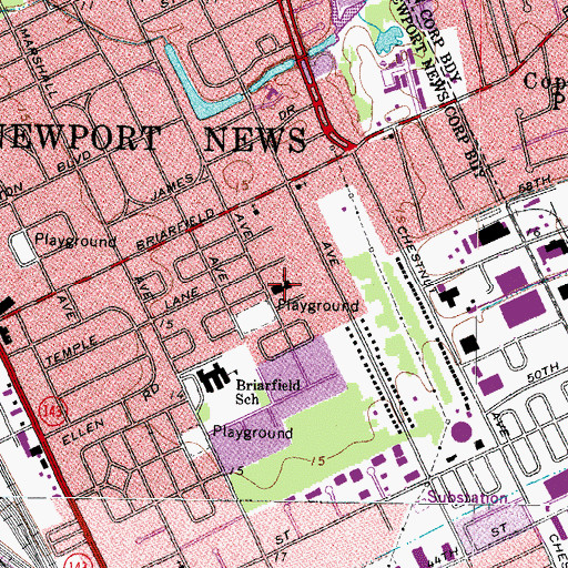 Topographic Map of Beulah Tabernacle, VA