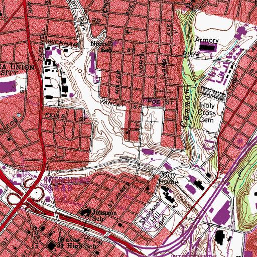 Topographic Map of Bible Way Church Worldwide, VA