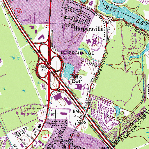 Topographic Map of Bible Way Fellowship Church, VA