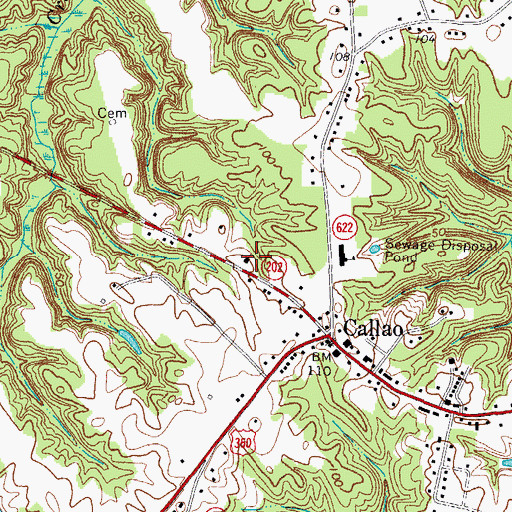 Topographic Map of Northern Neck Baptist Church, VA
