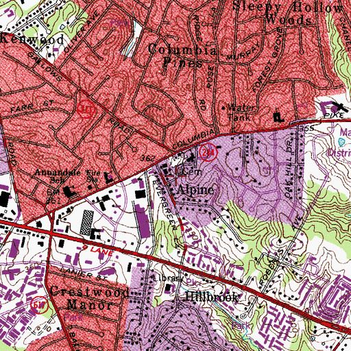 Topographic Map of Northern Virginia Korean Presbyterian Church, VA