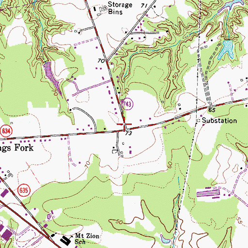 Topographic Map of Open Door Church of Suffolk, VA