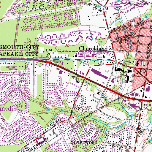 Topographic Map of Park View Christian Church, VA