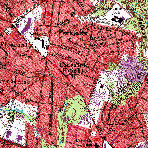 Topographic Map of Peace Lutheran Church, VA