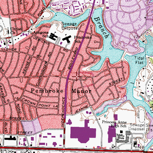 Topographic Map of Pembroke Manor United Church of Christ, VA