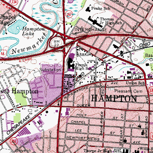 Topographic Map of Philippi Missionary Church, VA
