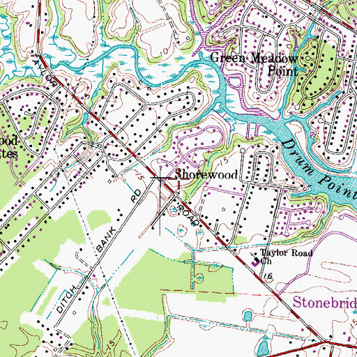 Topographic Map of Point Harbor Community Church, VA