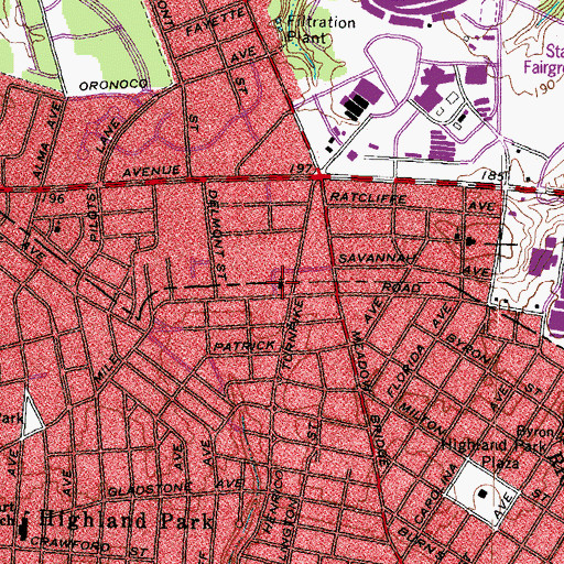 Topographic Map of Providence Park Baptist Church, VA