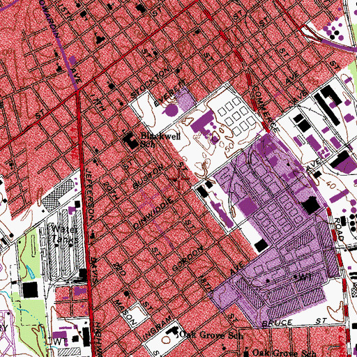 Topographic Map of Reconciliation Church of God in Christ, VA
