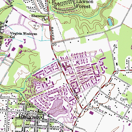 Topographic Map of Rhema Outreach Center, VA