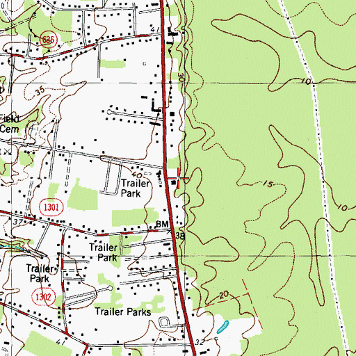 Topographic Map of Rock Church, VA