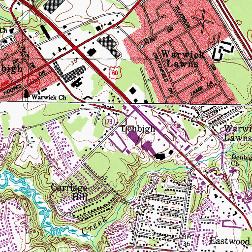 Topographic Map of Rock Church of Newport News, VA
