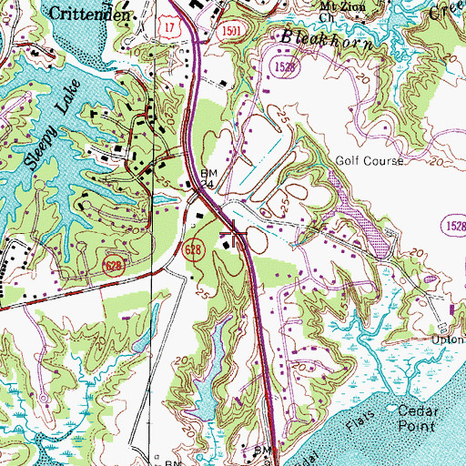 Topographic Map of Saint Andrew Presbyterian Church, VA