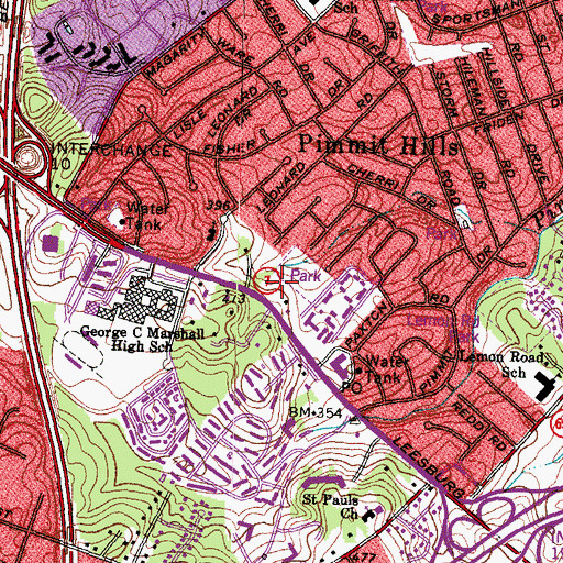 Topographic Map of Saint Lukes United Methodist Church, VA