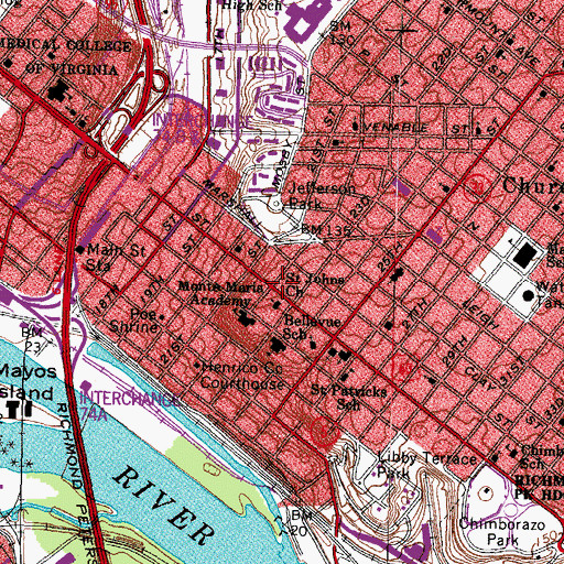 Topographic Map of Saint Mark Church of Christ Disciples of Christ, VA