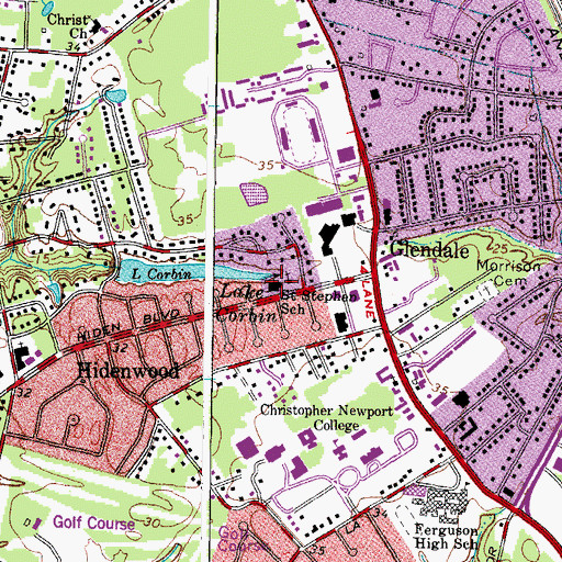 Topographic Map of Saint Stephen's Episcopal Church, VA
