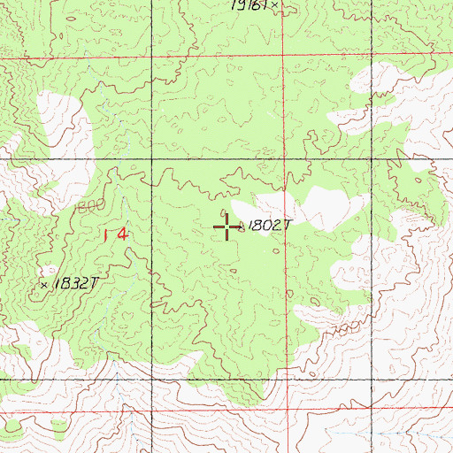 Topographic Map of Granite Peak Plateau, CA