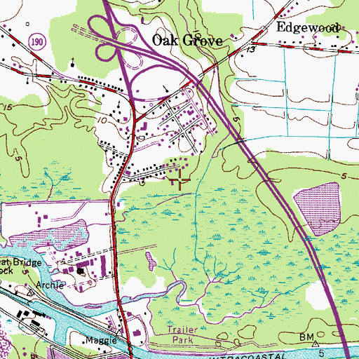 Topographic Map of Saint Stephens United Pentecostal Church of America, VA