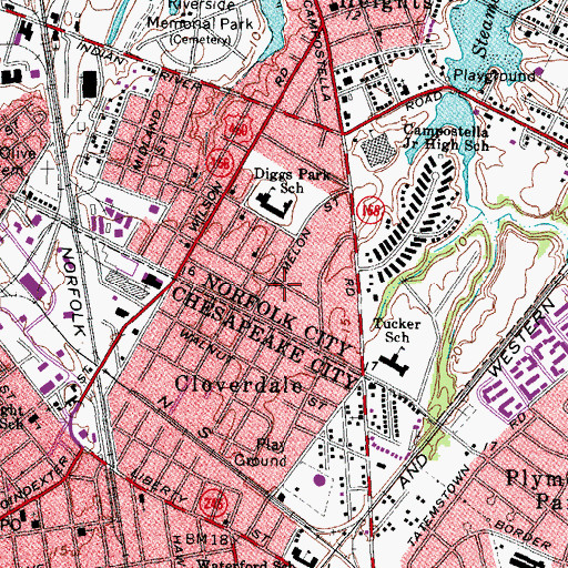 Topographic Map of Saint Thomas African Methodist Episcopal Zion Church, VA