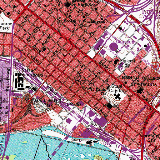 Topographic Map of Second Presbyterian Church, VA