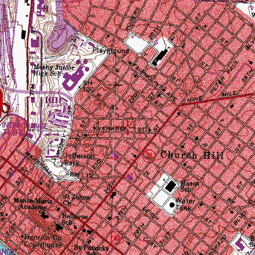 Topographic Map of Seventh Day Praise and Worship Church, VA