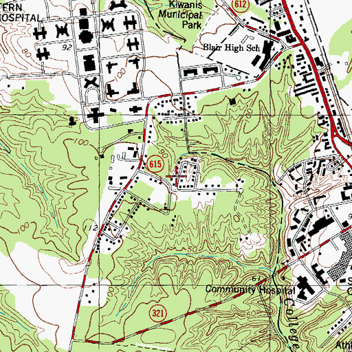 Topographic Map of Shalom Full Gospel Church, VA