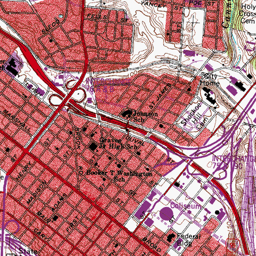 Topographic Map of Sixth Mount Zion Baptist Church, VA