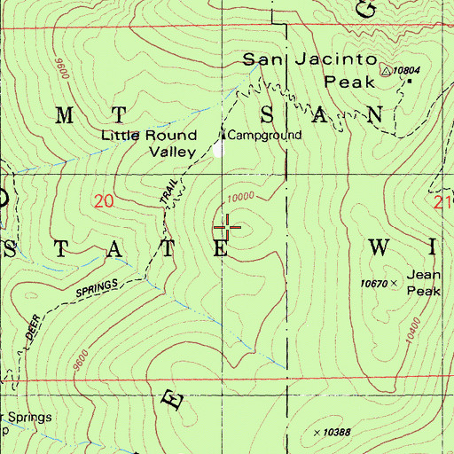 Topographic Map of Newton Drury Peak, CA