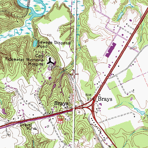 Topographic Map of Tappahannock Seventh Day Adventist Church, VA