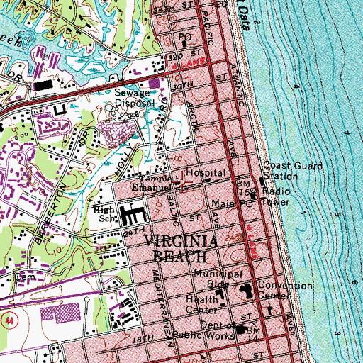 Topographic Map of Temple Emanuel Synagogue, VA