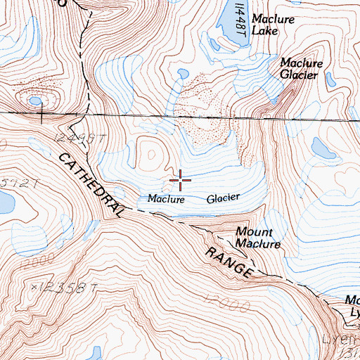 Topographic Map of Maclure Glacier, CA